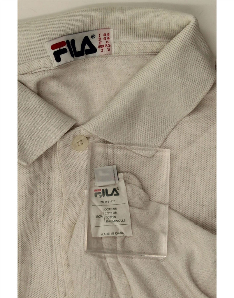 FILA Mens Long Sleeve Polo Shirt IT 44 XS Grey Cotton Vintage Fila and Second-Hand Fila from Messina Hembry 