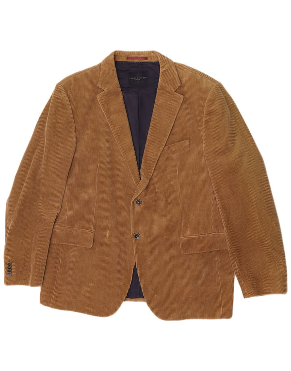Tommy Hilfiger Mens Tailored 2 Button Corduroy Blazer Jacket UK 42 XL Beige