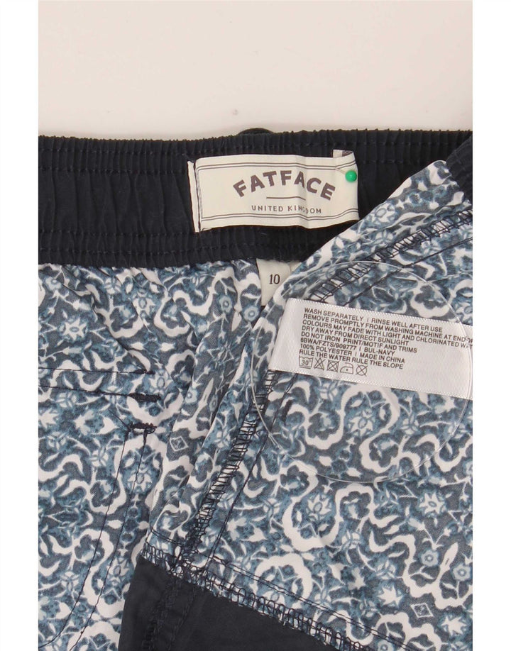 Fat Face Womens Swimming Shorts UK 10 Small Black Geometric Polyester