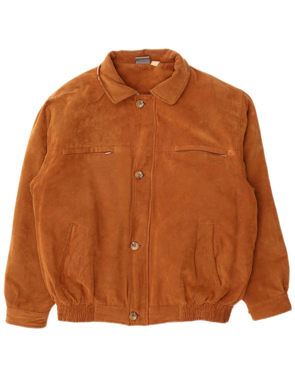 Roger Kent Mens Bomber Jacket UK 42 XL Brown Polyester