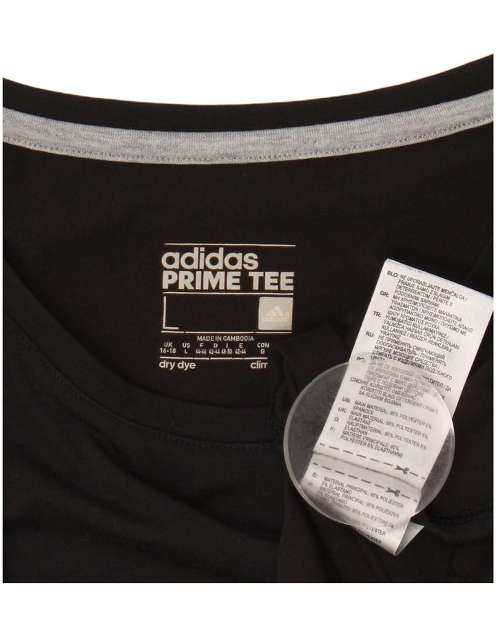 Adidas Womens Climalite T-Shirt Top UK 16/18 Large Black Polyester