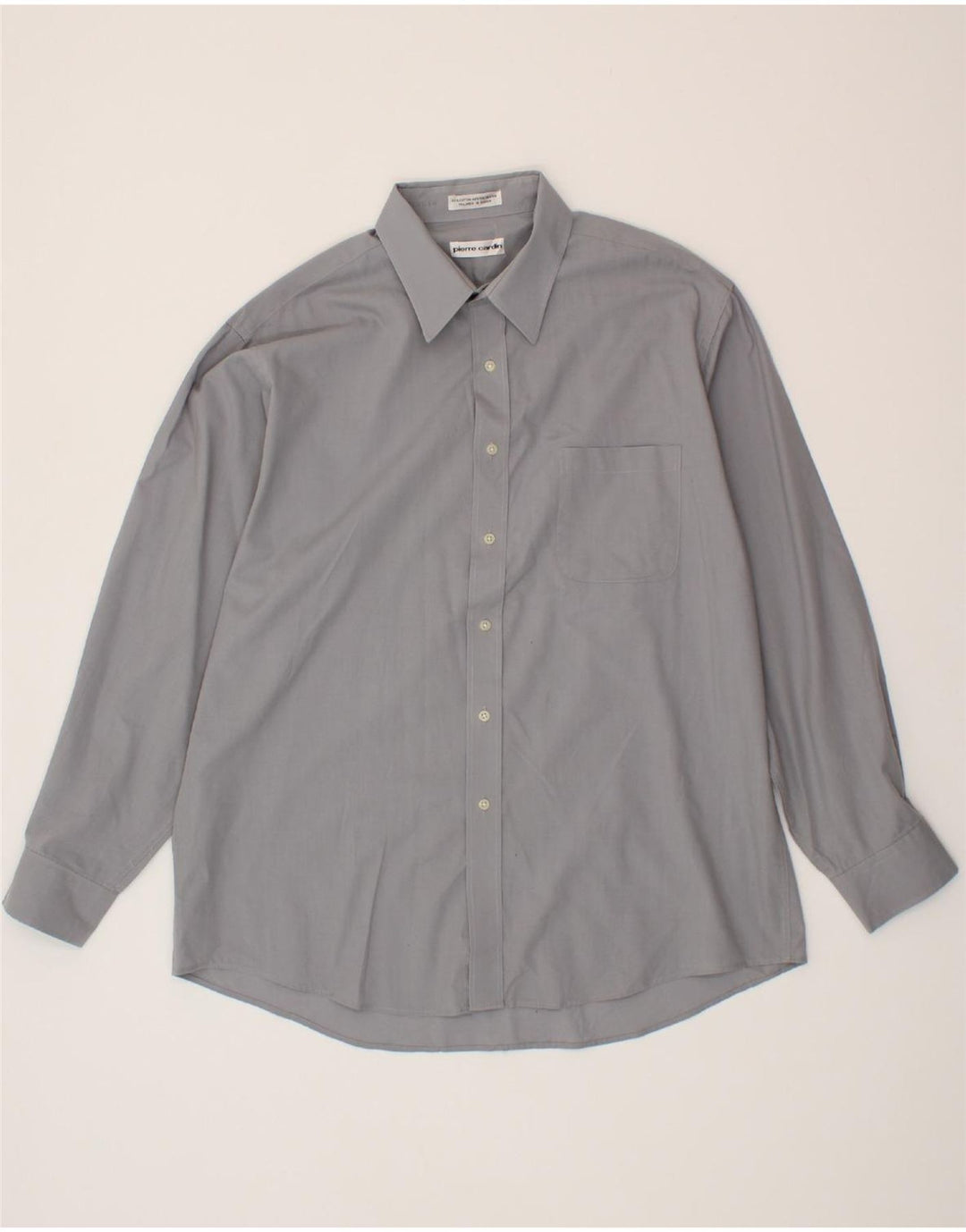 PIERRE CARDIN Mens Shirt Size 17 XL Grey Cotton Vintage Pierre Cardin and Second-Hand Pierre Cardin from Messina Hembry 