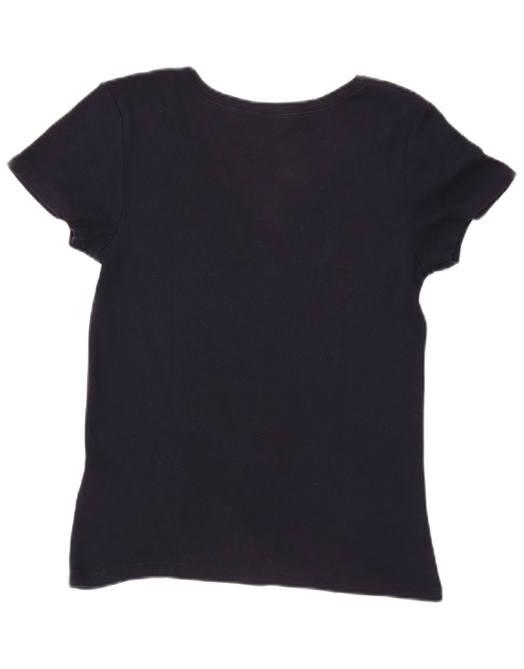 RALPH LAUREN Womens T-Shirt Top UK 14 Large Navy Blue Cotton