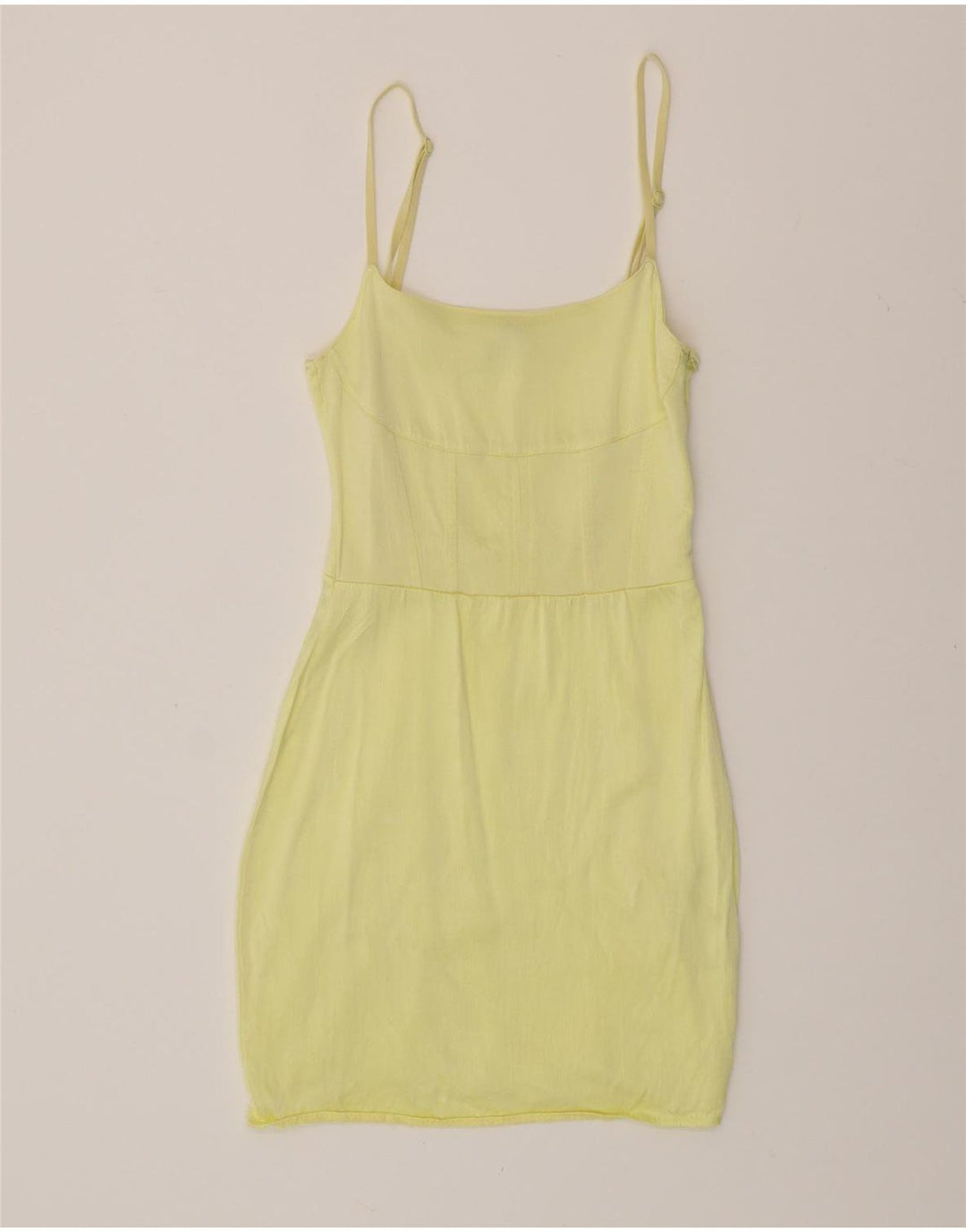 ZARA Womens Slip Dress UK 8 Small Yellow Viscose