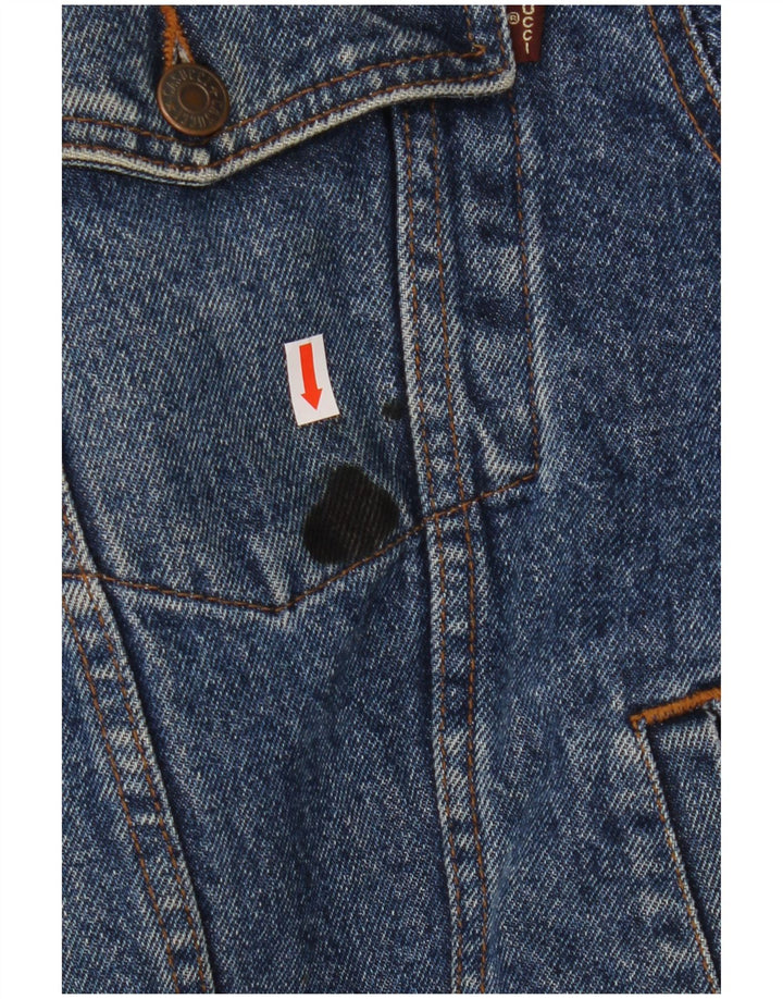 CASUCCI Mens Sherpa Denim Jacket UK 38 Medium Blue Cotton