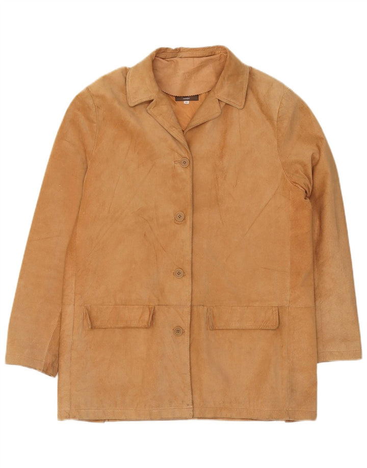 Conbipel Womens Suede Jacket IT 42 Medium Brown Leather