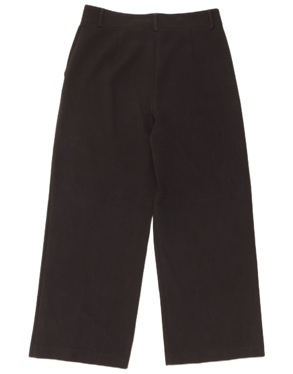 Marks & Spencer Womens Wide Leg Casual Trousers UK 14 Large W32 L30 Black