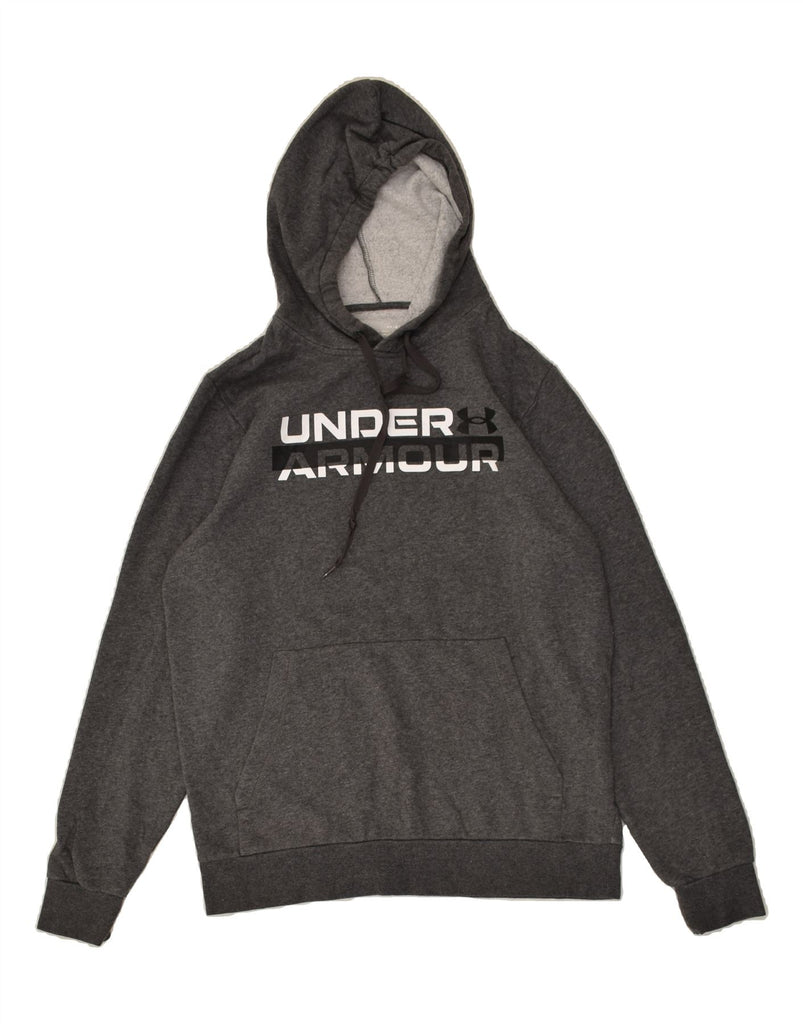 UNDER ARMOUR Mens Graphic Hoodie Jumper Medium Grey Cotton | Vintage Under Armour | Thrift | Second-Hand Under Armour | Used Clothing | Messina Hembry 