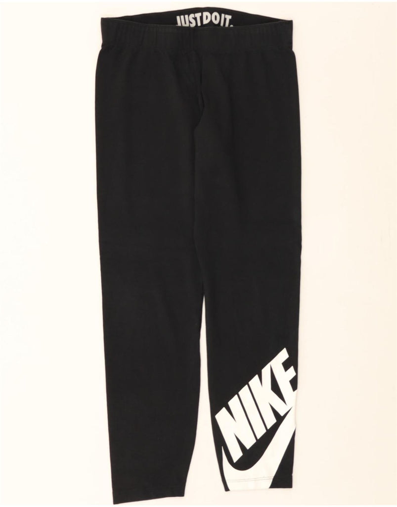NIKE Womens Graphic Leggings UK 14 Medium  Black Cotton Vintage Nike and Second-Hand Nike from Messina Hembry 