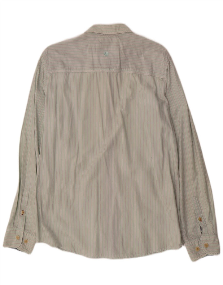 Fat Face Mens Classic Fit Shirt Large Green Striped Cotton