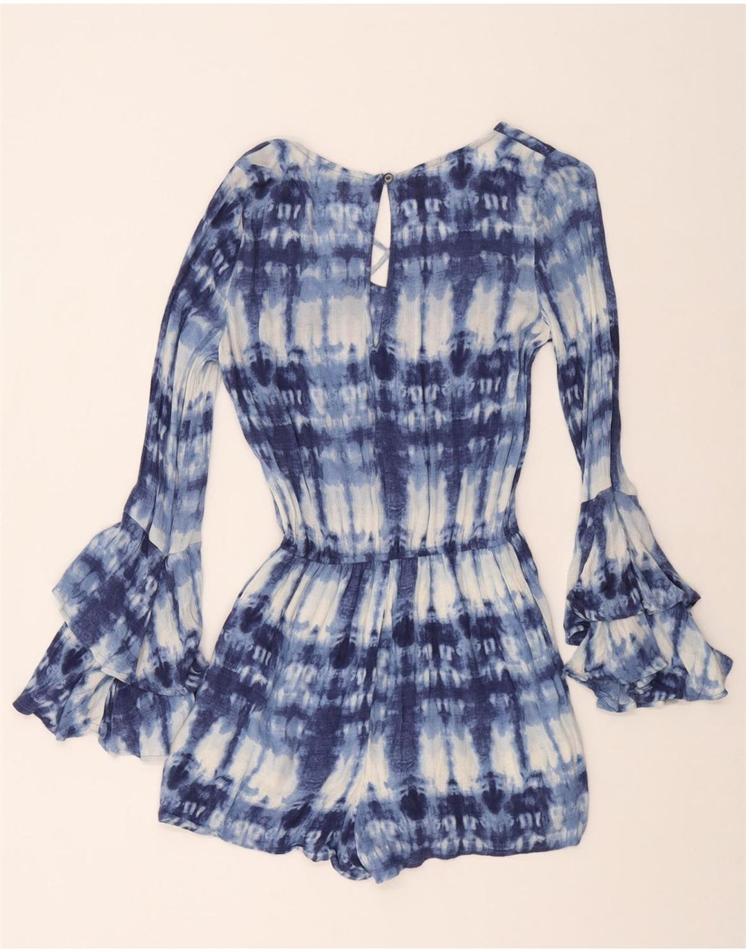 HOLLISTER Womens Playsuit UK 10 Small Blue Tie Dye Vintage Hollister and Second-Hand Hollister from Messina Hembry 