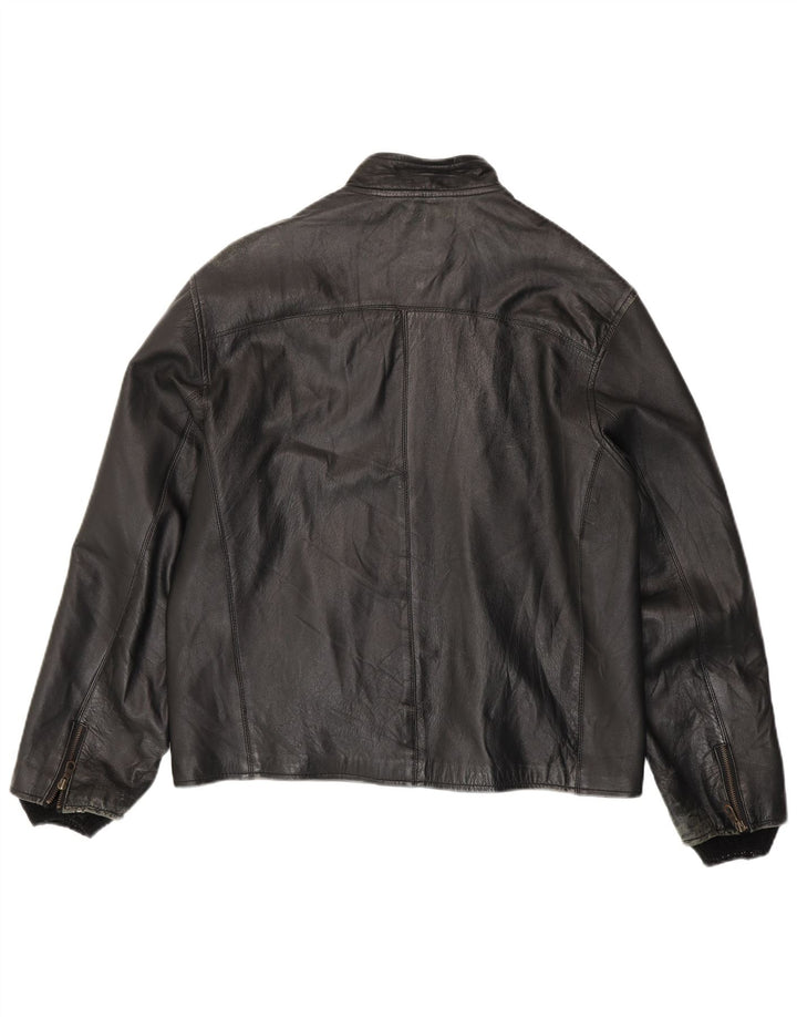 Conbipel Mens Leather Jacket IT 52 Large Black Leather