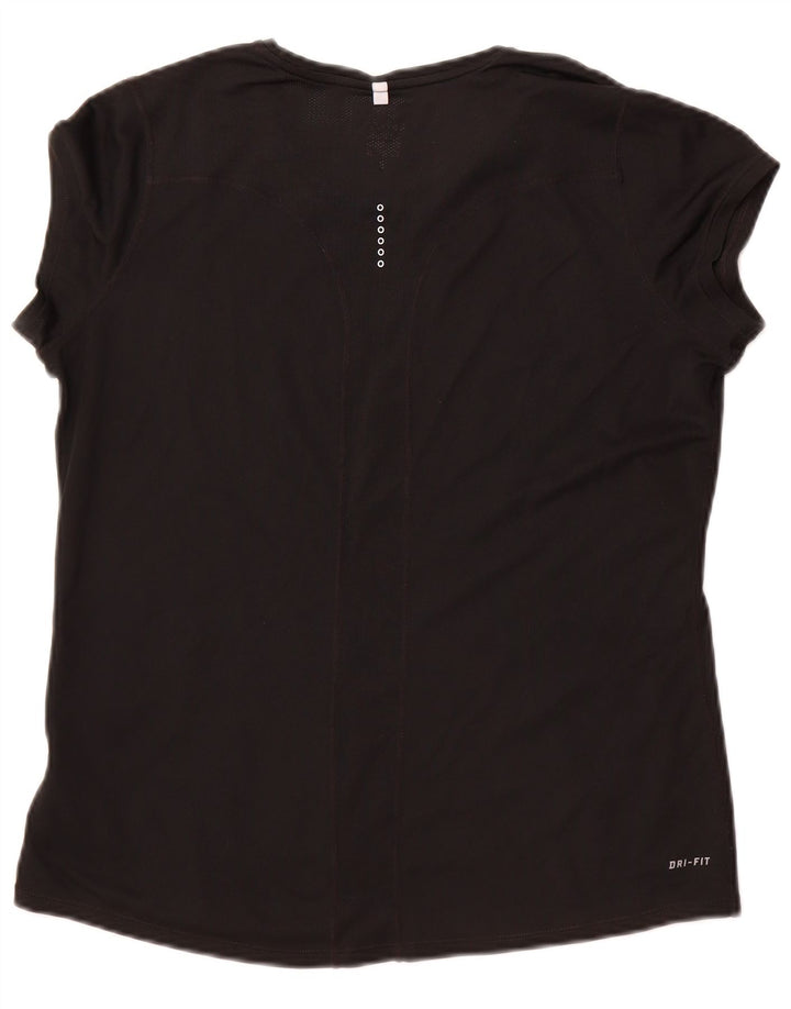 Nike Womens Dri Fit T-Shirt Top UK 18 XL Black Polyester