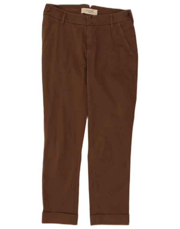 Max Mara Womens Weekend Low Waist Slim Chino Trousers UK 4 XS W28 L26 Brown