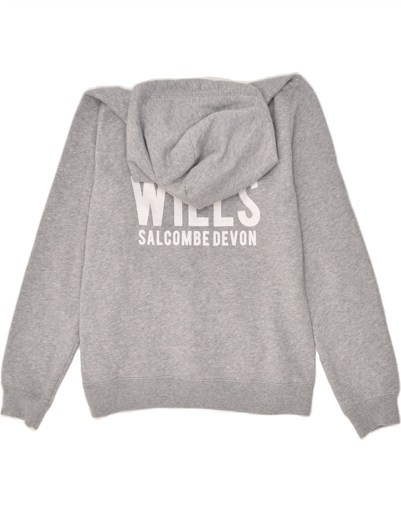 JACK WILLS Womens Graphic Hoodie Jumper UK 14 Large Grey Cotton | Vintage Jack Wills | Thrift | Second-Hand Jack Wills | Used Clothing | Messina Hembry 