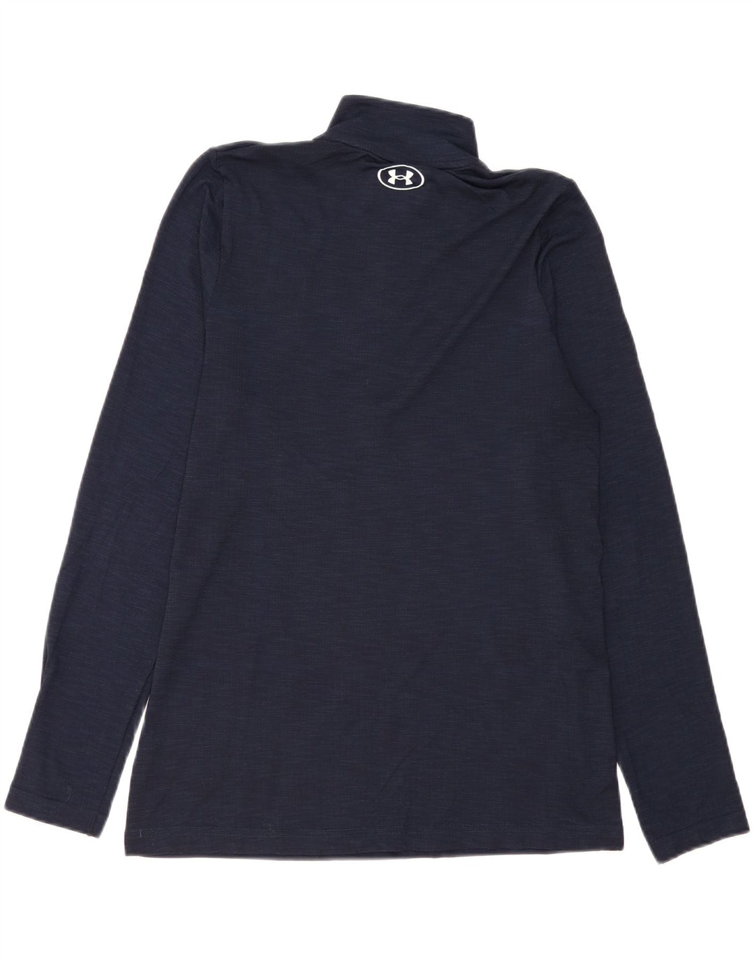 UNDER ARMOUR Mens Zip Neck Top Long Sleeve Medium Navy Blue Polyester