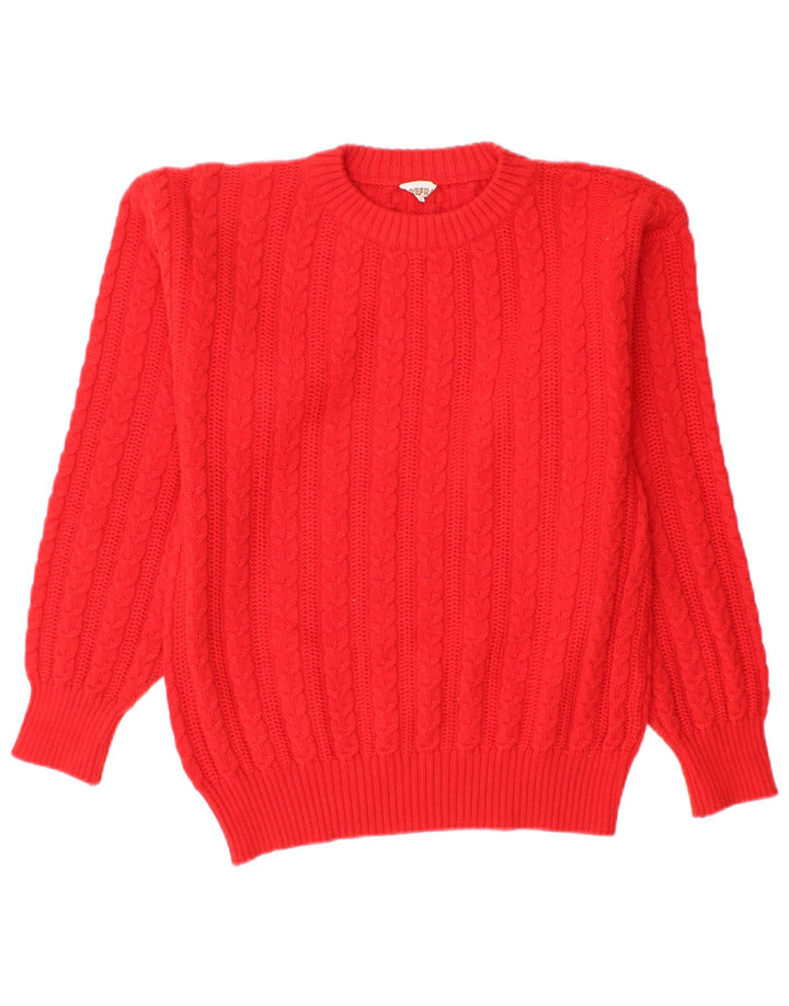 Vintage Mens Crew Neck Jumper Sweater Small Red