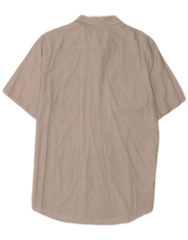 Quiksilver Mens Short Sleeve Shirt Large Grey Pinstripe Cotton