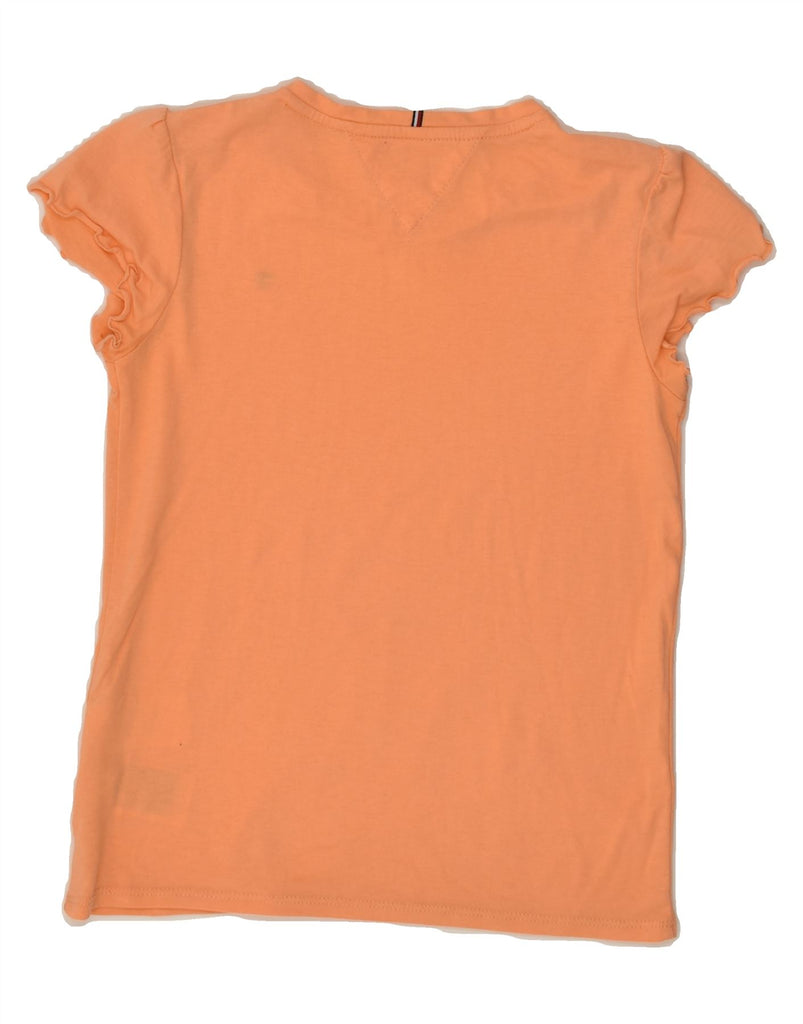 TOMMY HILFIGER Girls T-Shirt Top 9-10 Years Orange Cotton | Vintage Tommy Hilfiger | Thrift | Second-Hand Tommy Hilfiger | Used Clothing | Messina Hembry 