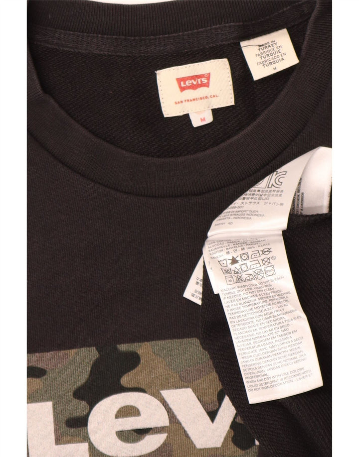 Levi's Mens Graphic Sweatshirt Jumper Medium Black Cotton