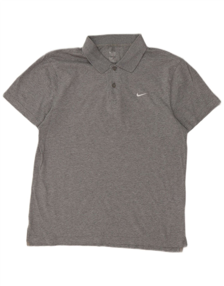 Nike Mens Polo Shirt Medium Grey Cotton