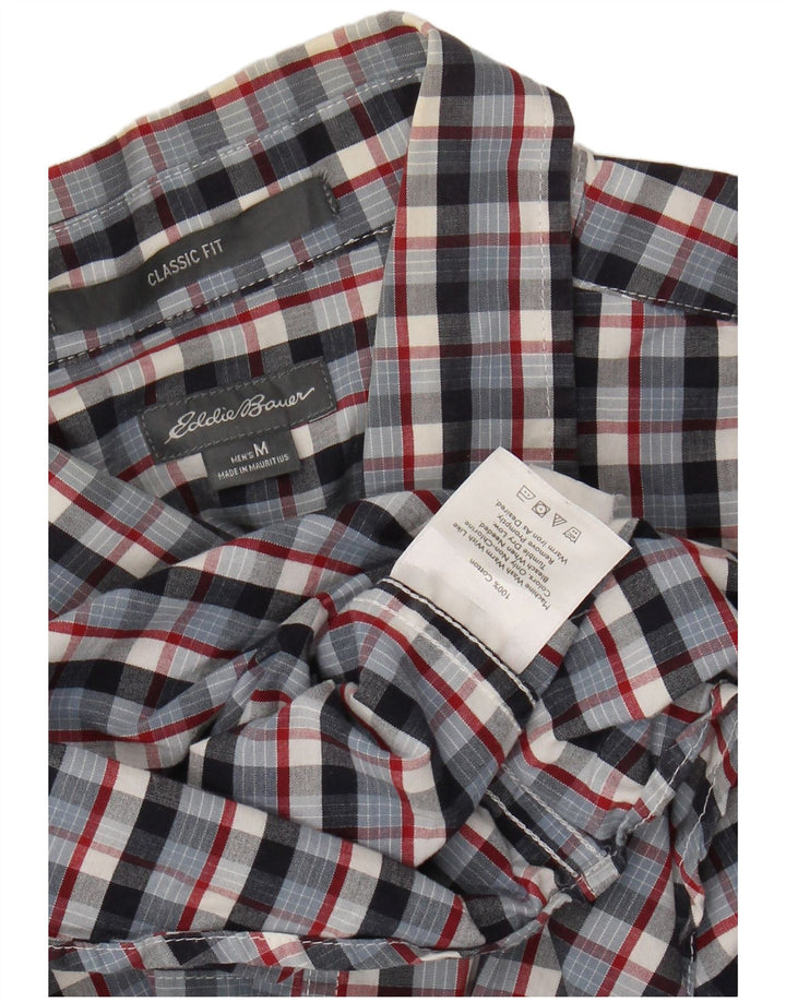 EDDIE BAUER Mens Classic Fit Shirt Medium Blue Check Cotton