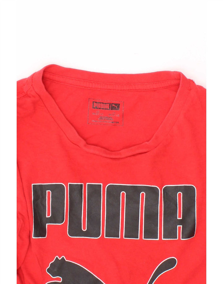 Puma Boys Graphic T-Shirt Top 10-11 Years Medium Red