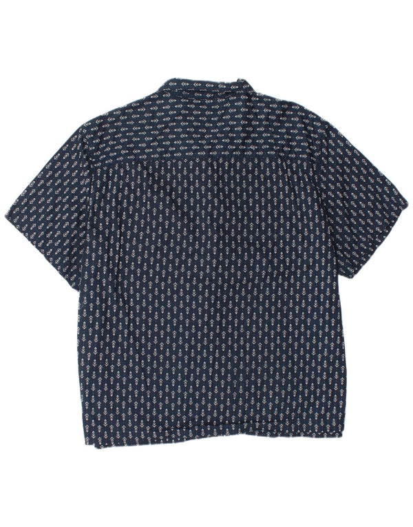 Lee Mens Short Sleeve Relaxed Fit Shirt 2XL Navy Blue Floral Cotton