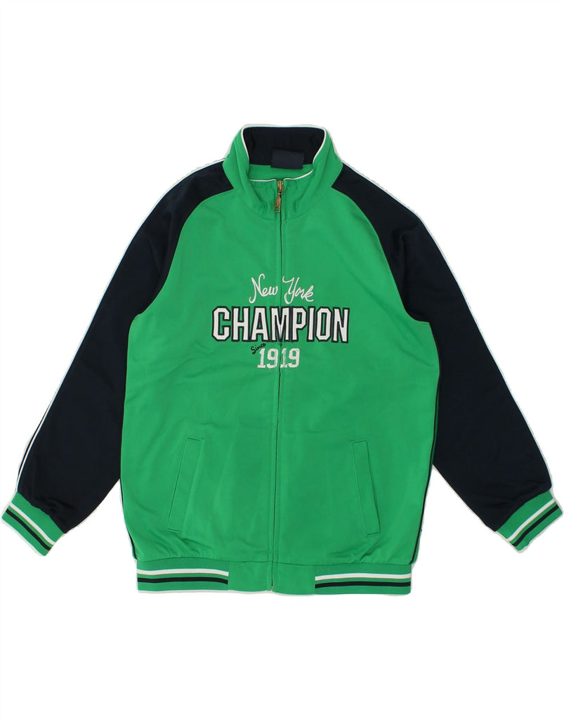 CHAMPION Boys Graphic Tracksuit Top Jacket 7-8 Year Small  Green | Vintage Champion | Thrift | Second-Hand Champion | Used Clothing | Messina Hembry 