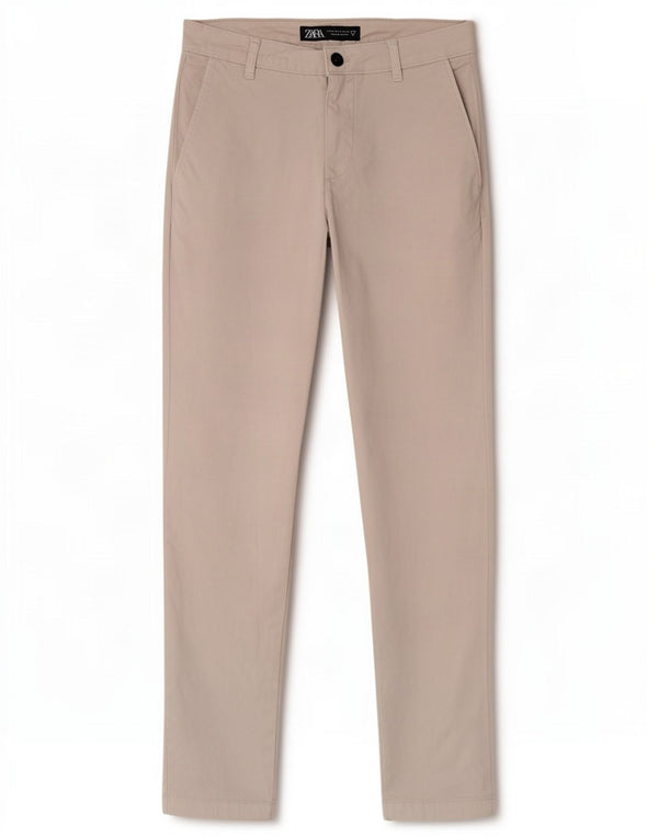 Zara Mens Skinny Chino Trousers EU 38 Small W30 L30 Grey Cotton