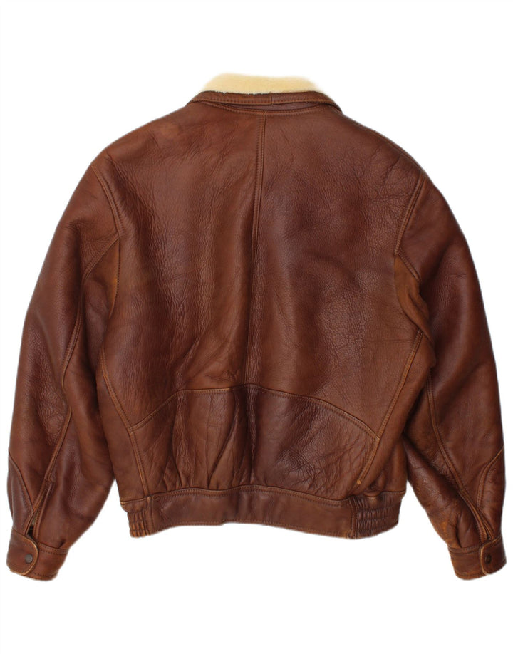 Vintage Mens Shearling Jacket IT 48 Medium Brown