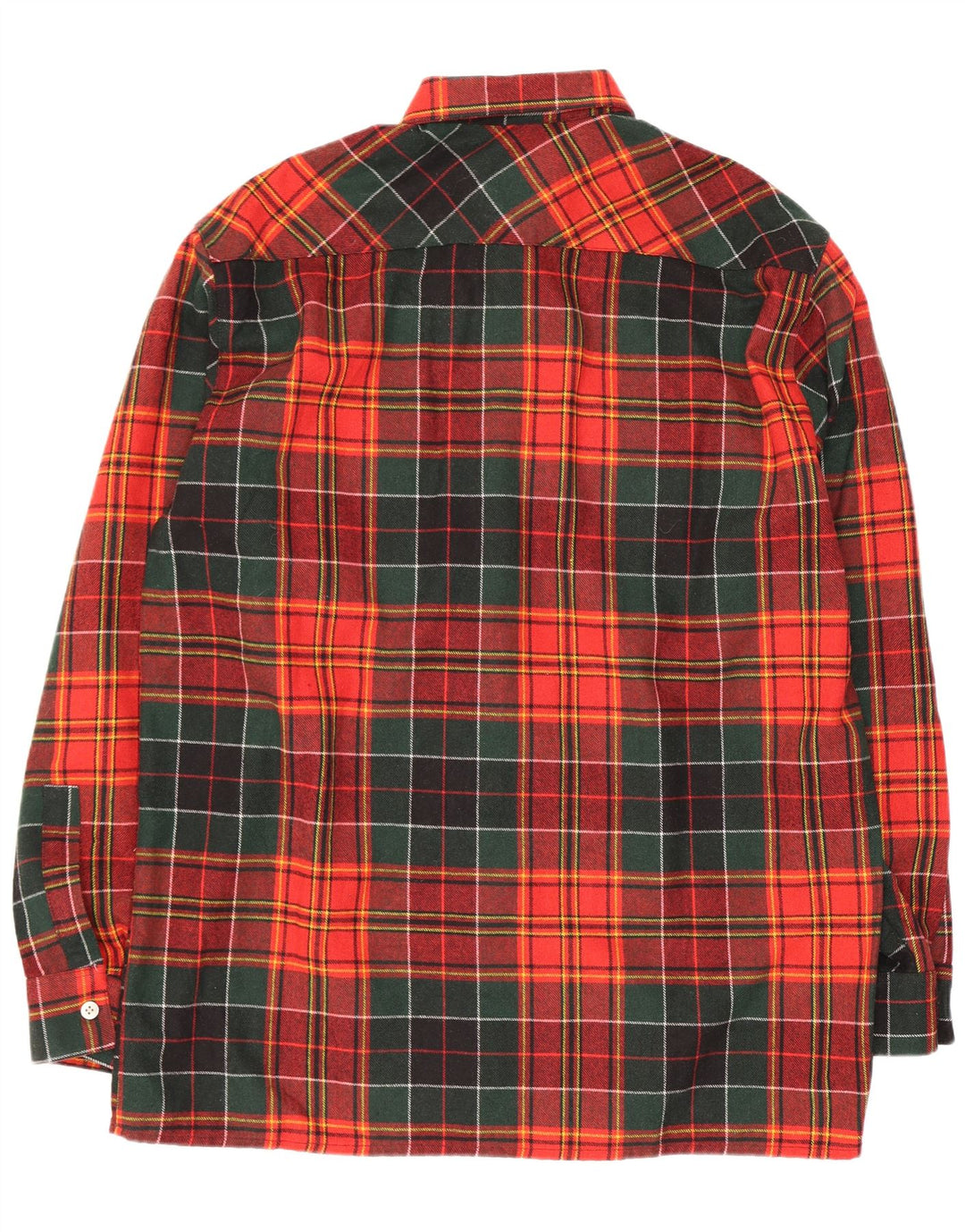 Vintage Mens Overshirt Flannel Shirt Size 43 Large Red Plaid Wool