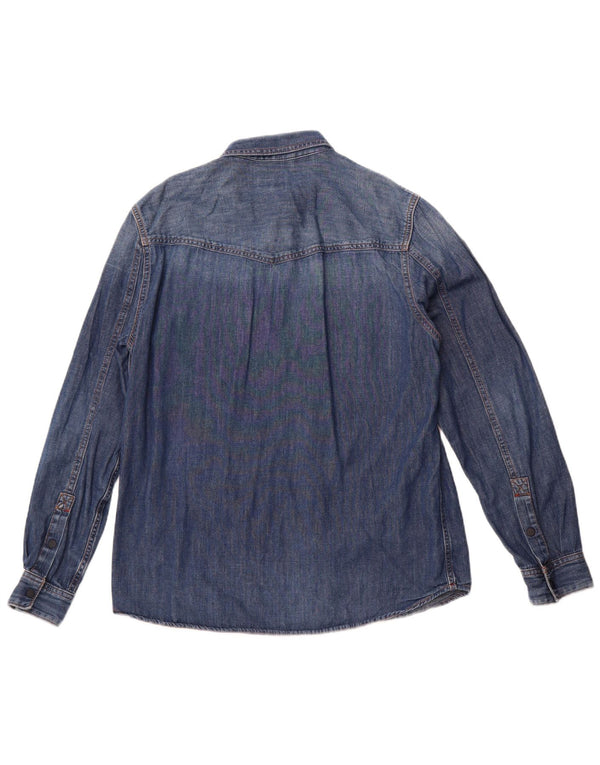 Timberland Mens Slim Fit Denim Shirt Large Blue Cotton