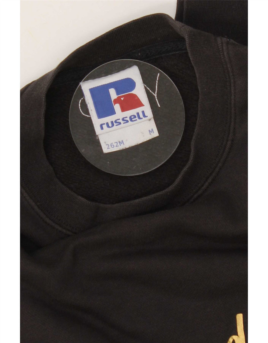 Russell Athletic Mens Graphic Sweatshirt Jumper Medium Black Cotton