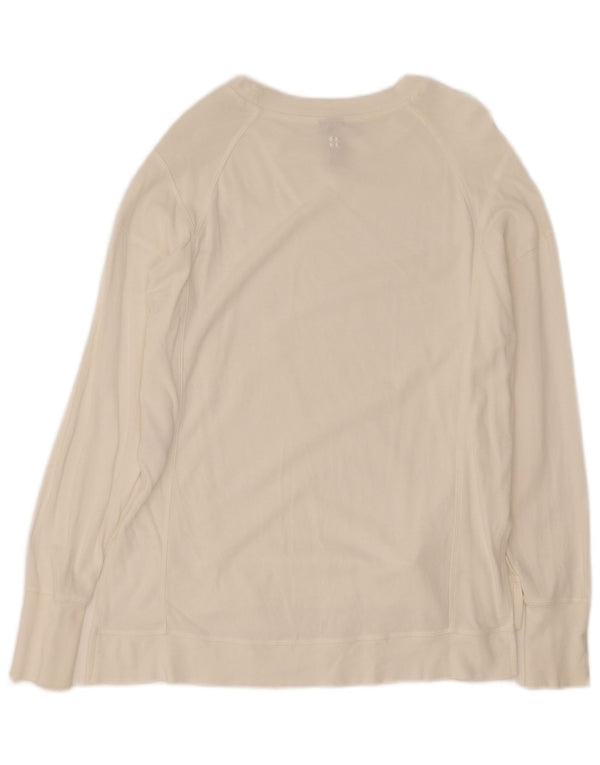 Sweaty Betty Womens Oversized Top Long Sleeve UK 6 XS White Cotton