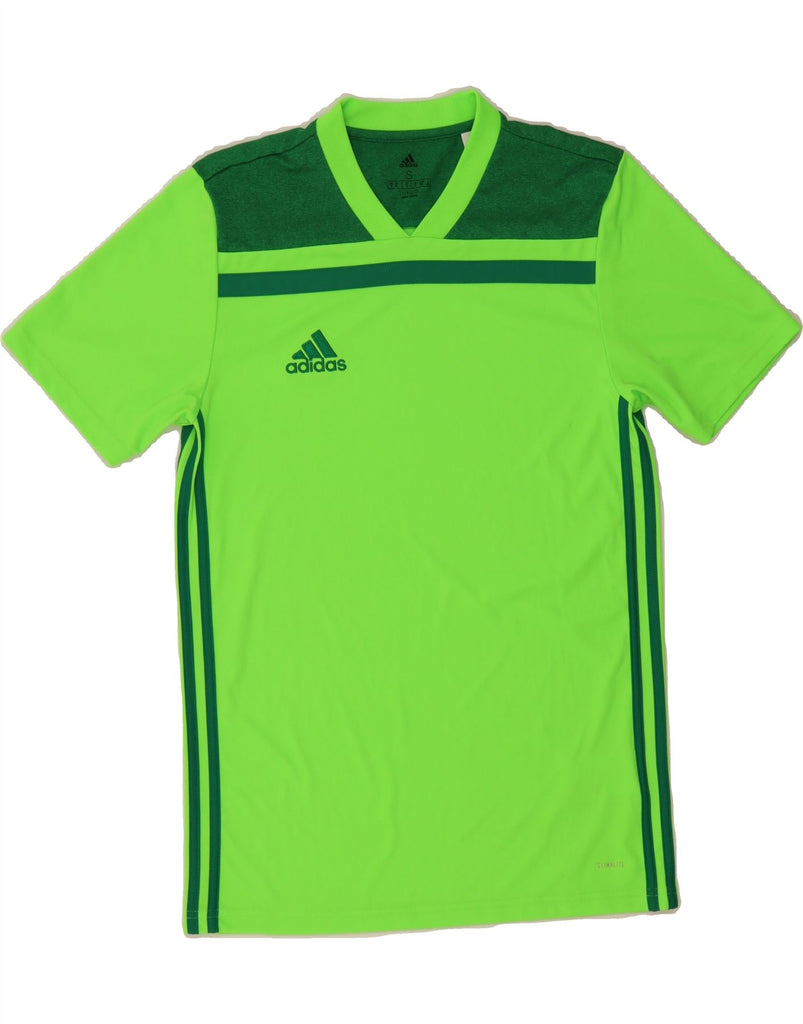 ADIDAS Mens Climalite T-Shirt Top Small Green Colourblock Polyester Vintage Adidas and Second-Hand Adidas from Messina Hembry 