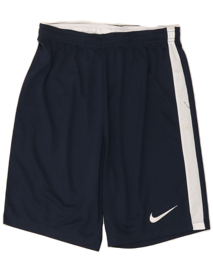 NIKE Mens Dri Fit Sport Shorts Small  Navy Blue Colourblock Polyester Vintage Nike and Second-Hand Nike from Messina Hembry 