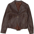 Vintage Womens Leather Jacket IT 44 Medium Brown Leather