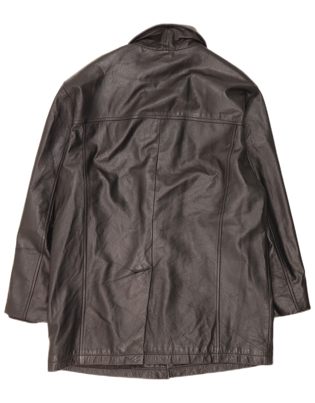 Orfatti Mens Leather Coat IT 52 XL Black Leather