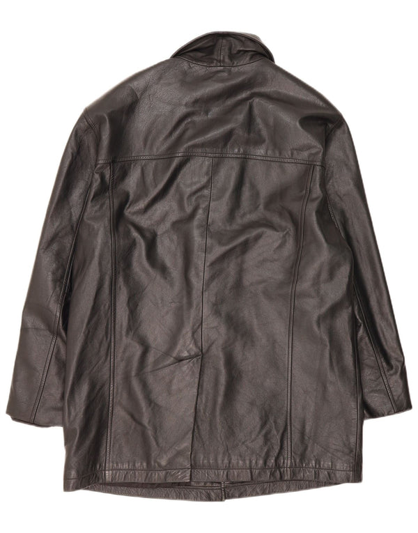 Orfatti Mens Leather Coat IT 52 XL Black Leather