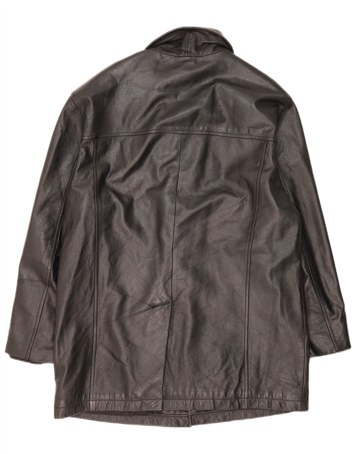 Orfatti Mens Leather Coat IT 52 XL Black Leather