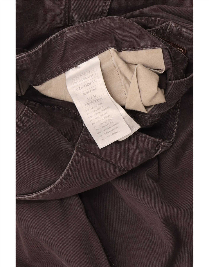 Carhartt Mens Straight Cargo Trousers W34 L34 Grey Cotton