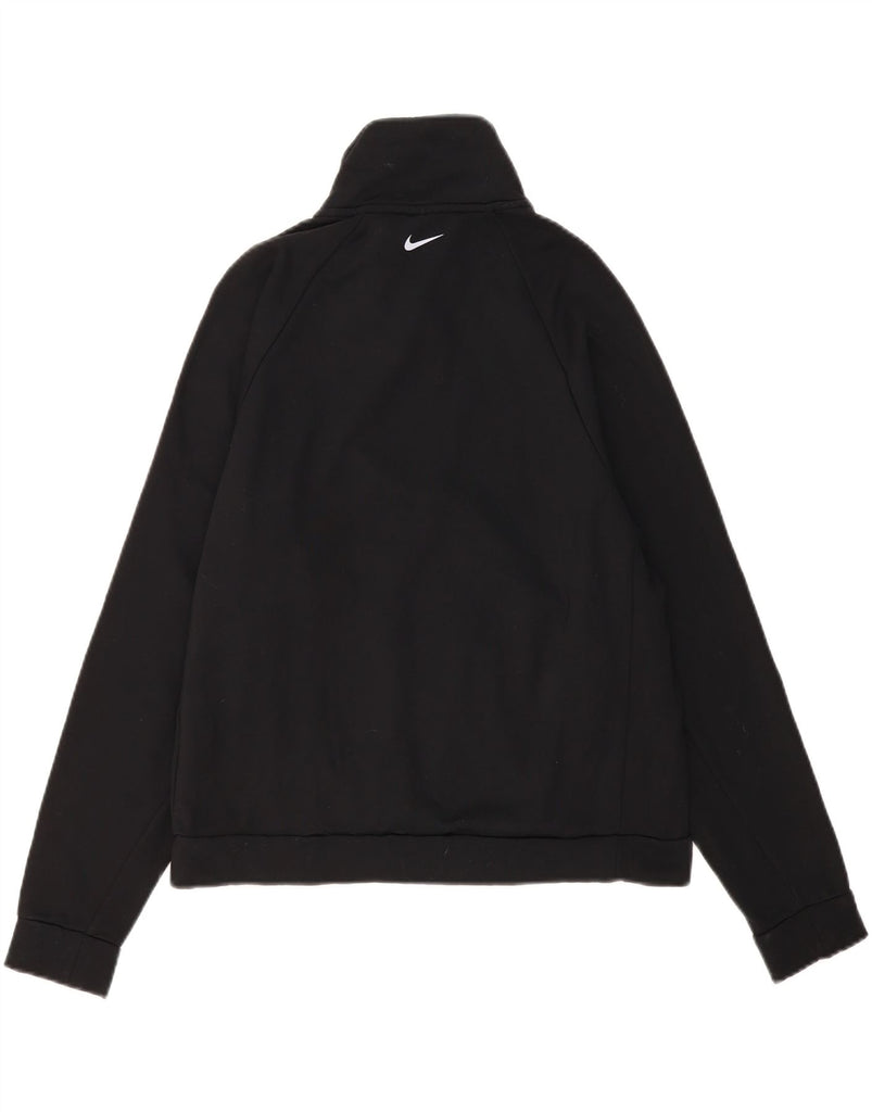NIKE Womens Oversized Zip Neck Sweatshirt Jumper UK 10 Small Black Vintage Nike and Second-Hand Nike from Messina Hembry 