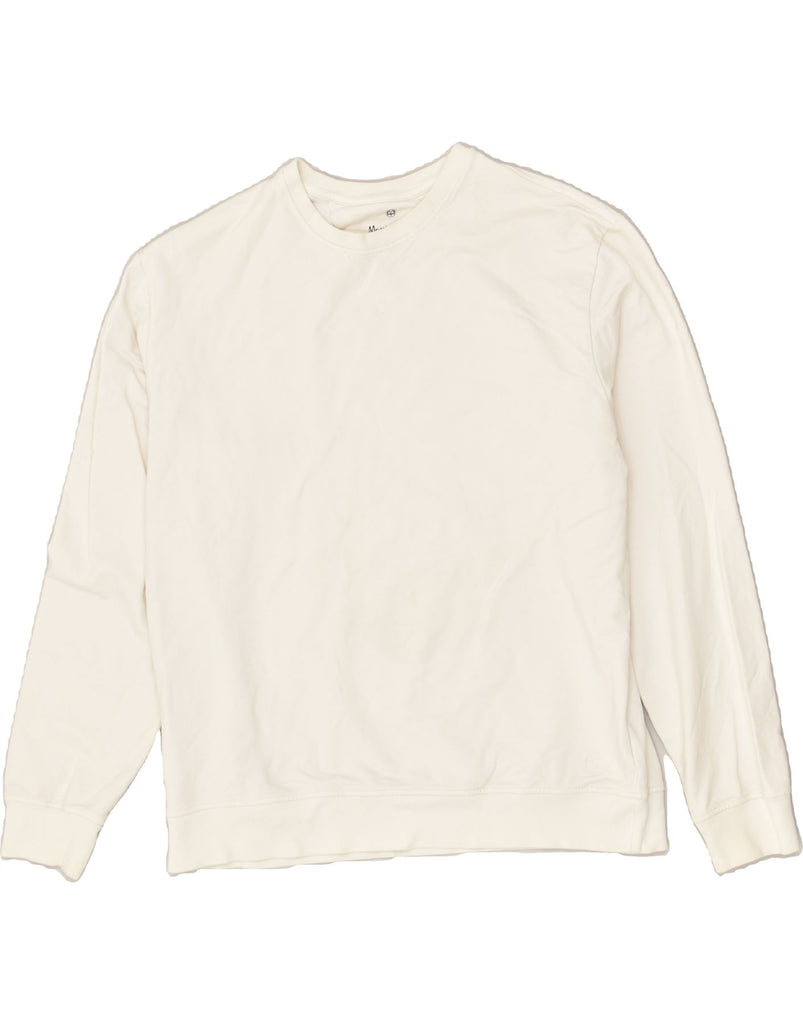 MASSIMO DUTTI Mens Loose Fit Sweatshirt Jumper XL Off White Cotton | Vintage Massimo Dutti | Thrift | Second-Hand Massimo Dutti | Used Clothing | Messina Hembry 