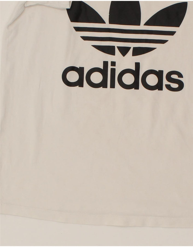 ADIDAS Womens Graphic T-Shirt Top UK 6 XS White Vintage Adidas and Second-Hand Adidas from Messina Hembry 