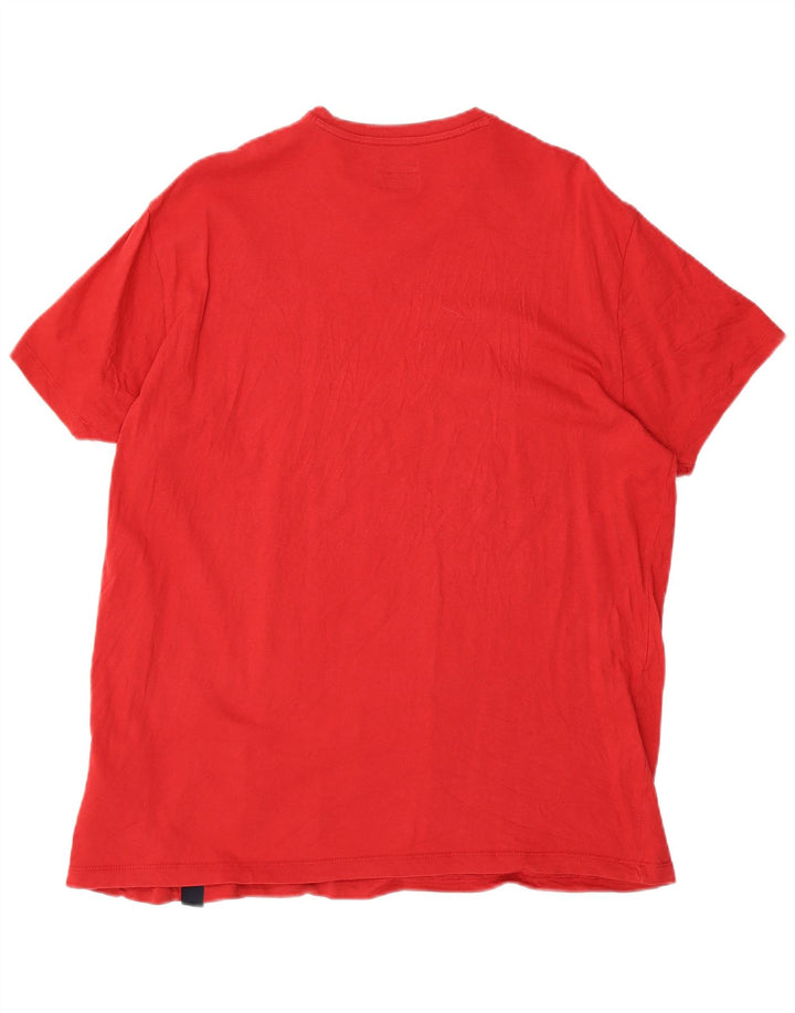 ARMANI JEANS Womens Regular Fit T-Shirt Top UK 22 3XL Red Cotton