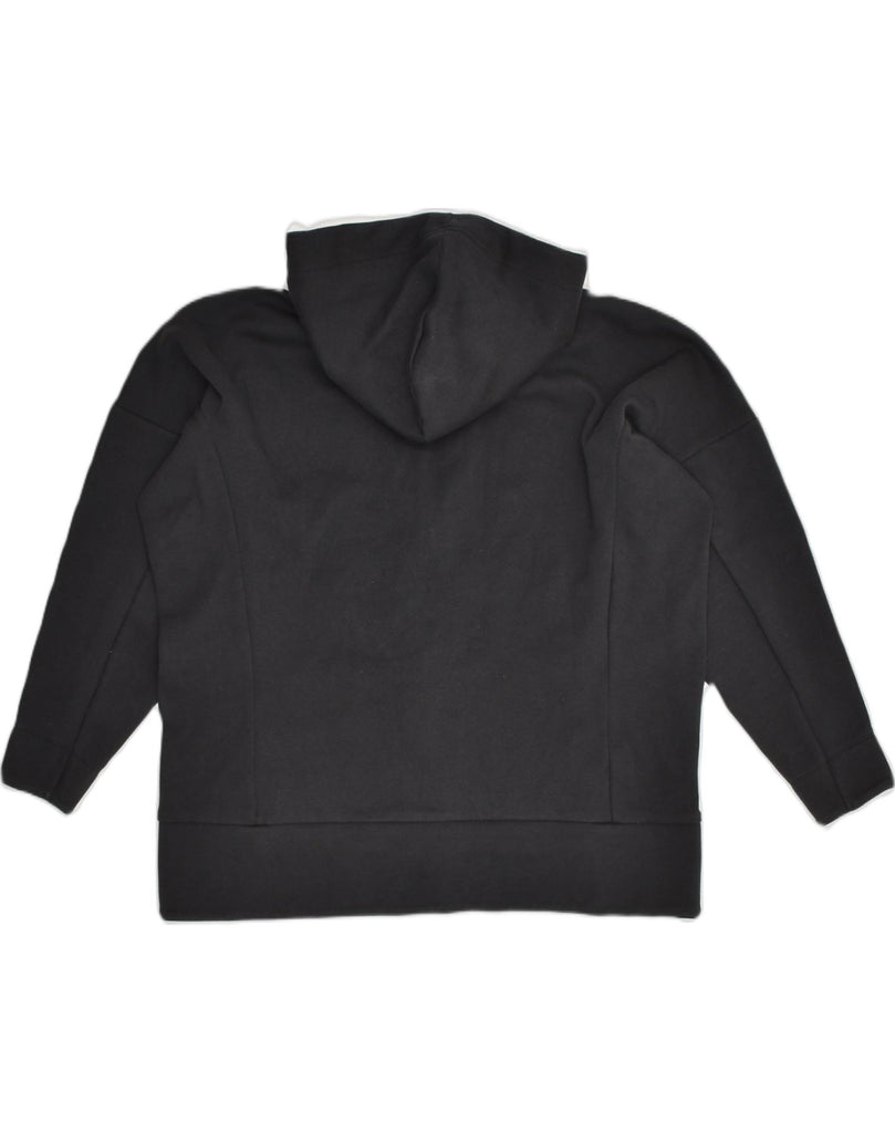 ADIDAS Womens Oversized Zip Hoodie Sweater UK 10 Small Black Cotton | Vintage Adidas | Thrift | Second-Hand Adidas | Used Clothing | Messina Hembry 