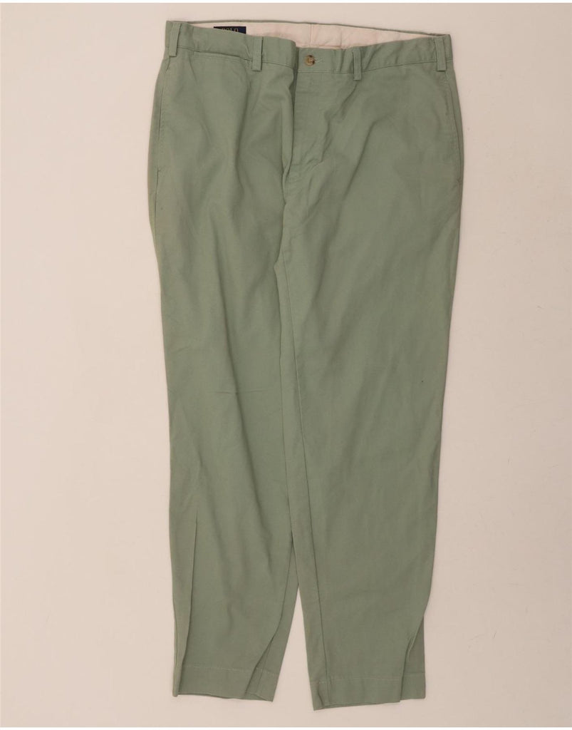 POLO RALPH LAUREN Mens Slim Chino Trousers W36 L32 Green Cotton Vintage Polo Ralph Lauren and Second-Hand Polo Ralph Lauren from Messina Hembry 