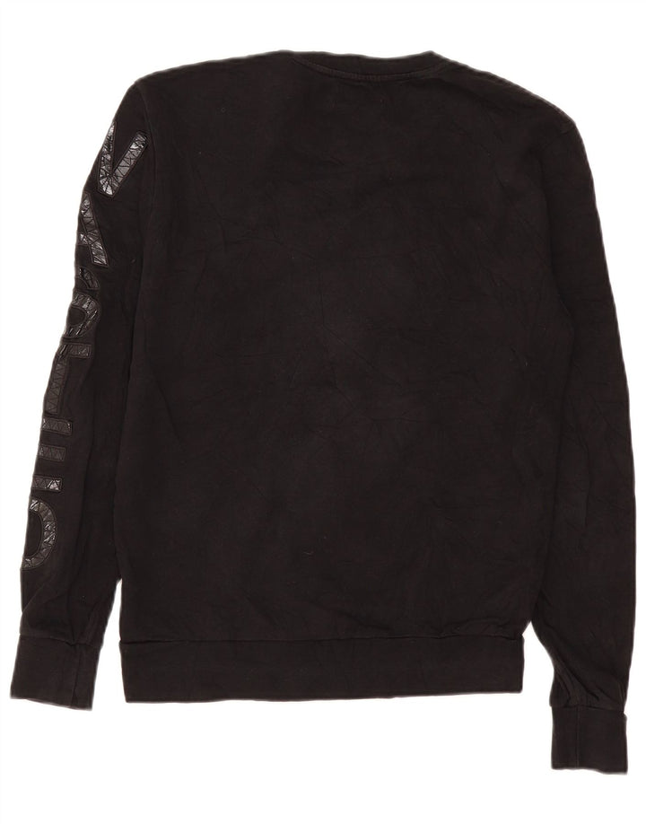 Zara Mens Graphic Sweatshirt Jumper Medium Black Polyester