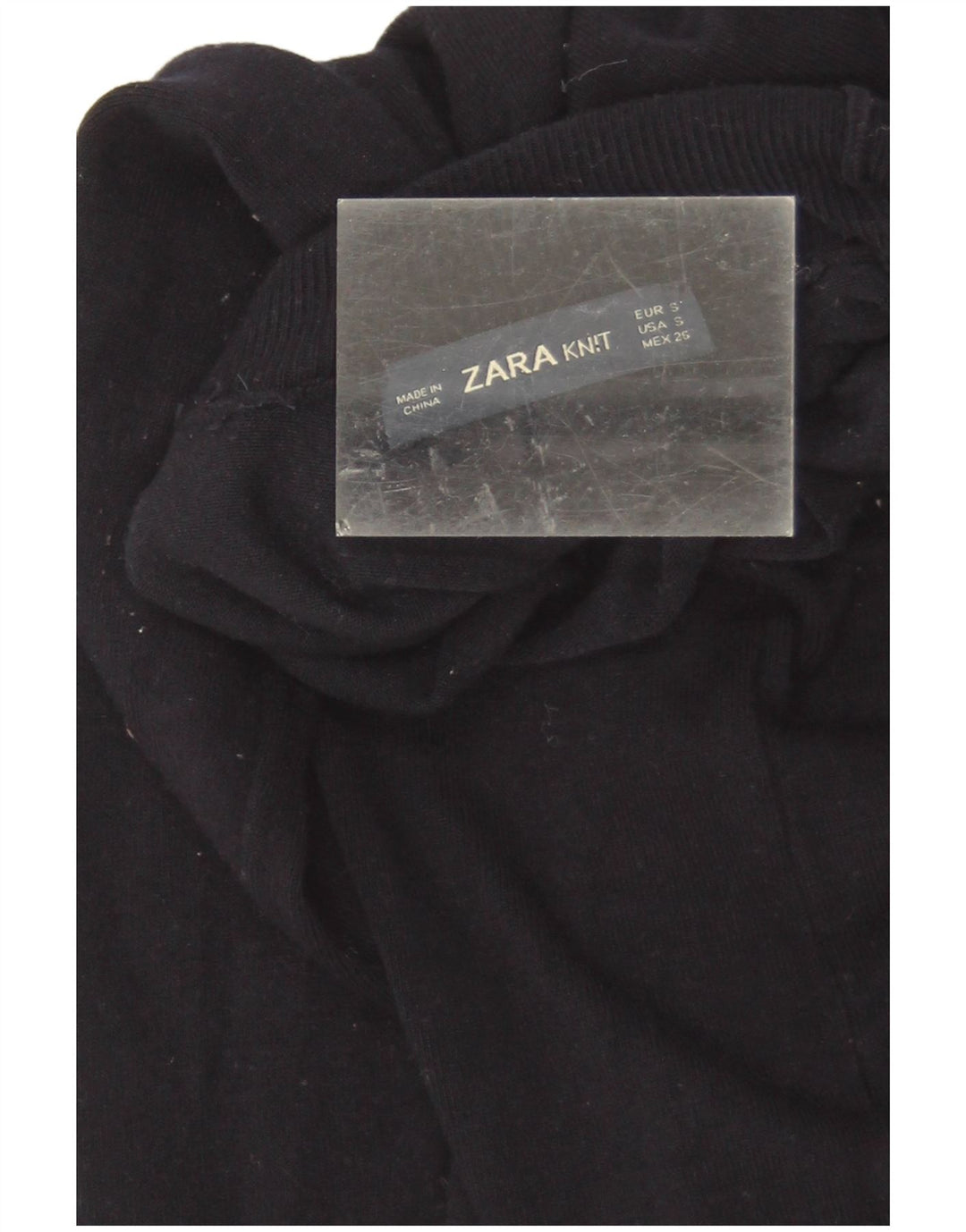 Zara Womens Roll Neck Jumper Sweater UK 8 Small Navy Blue Viscose